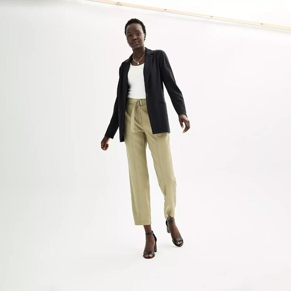 NWT Nine West Womens Size Large Black Knit Open Front Blazer Jacket NEW - Picture 6 of 6